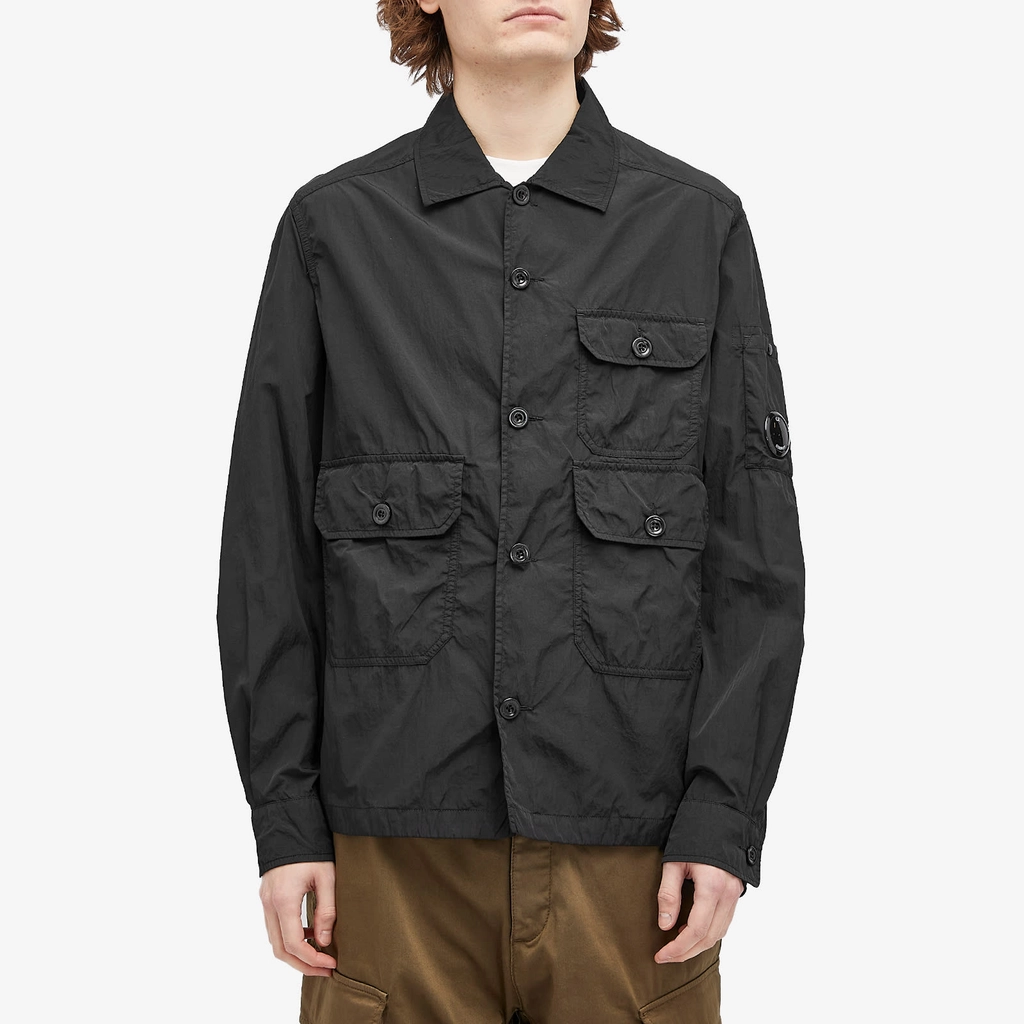 CP Company Men's Chrome-R Full Button Overshirt Black
